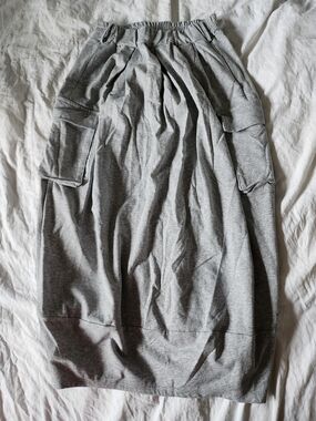 Civico 51 Made In Italy Gray Maxi Skirt with Cargo Pockets